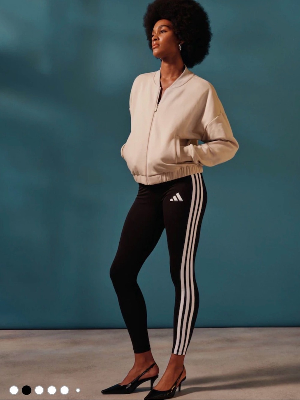 adidas Black White Essentials 3-Stripes Cotton Leggings XL NwT